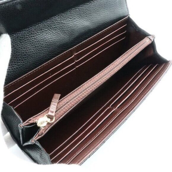 Authentic CHANEL CC Classic Caviar Flap Wallet Quilted Leather Chain Purse Black - Picture 9 of 16